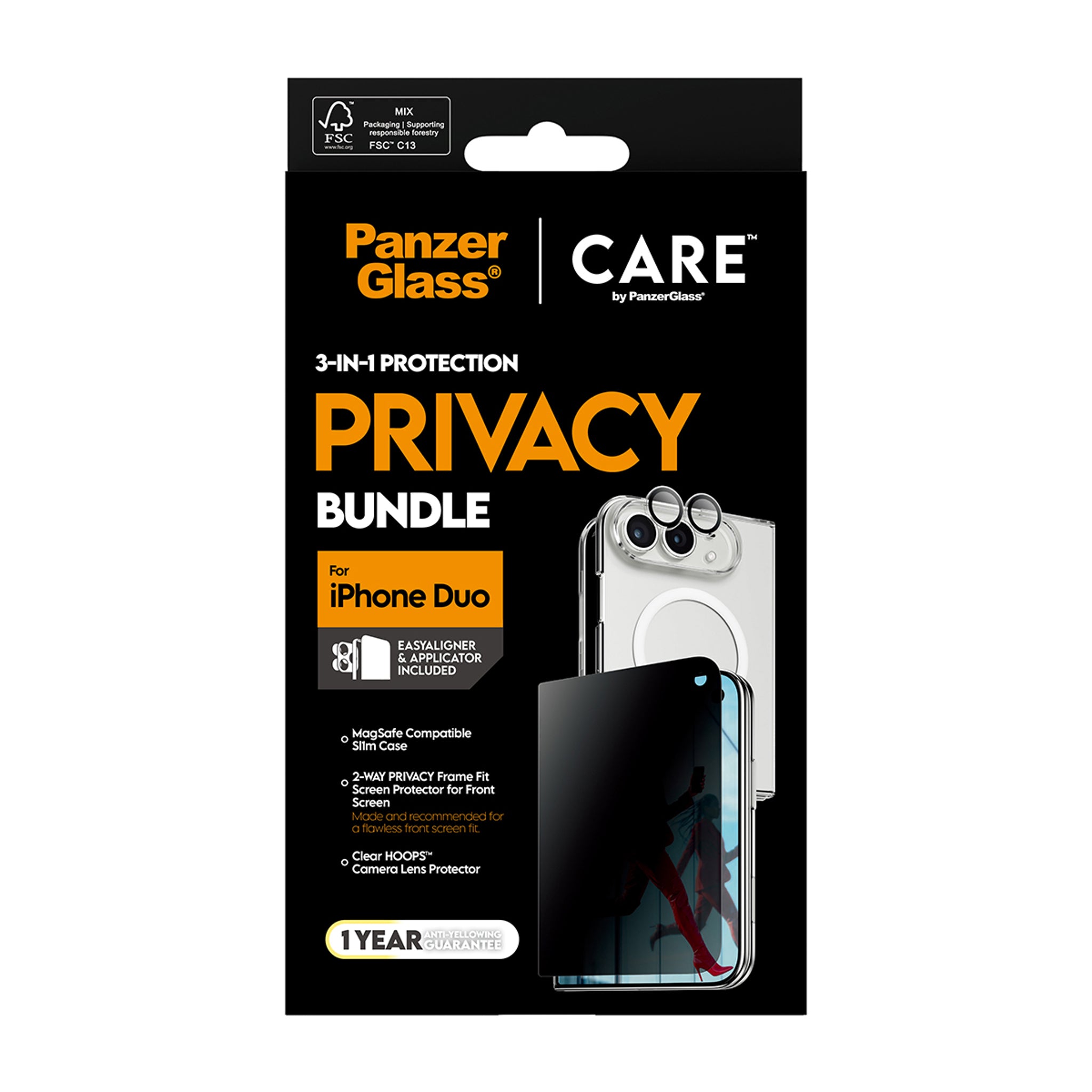 PanzerGlass® | CARE™ by PanzerGlass® 3-in-1 Flagship Privacy Bundle iPhone Duo